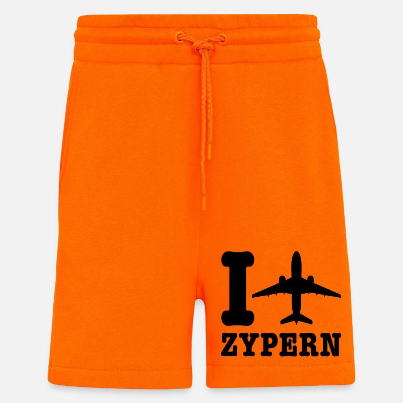 Vacances Chypre - Short bio décontracté fabriqué en UE - SUNSET ORANGE