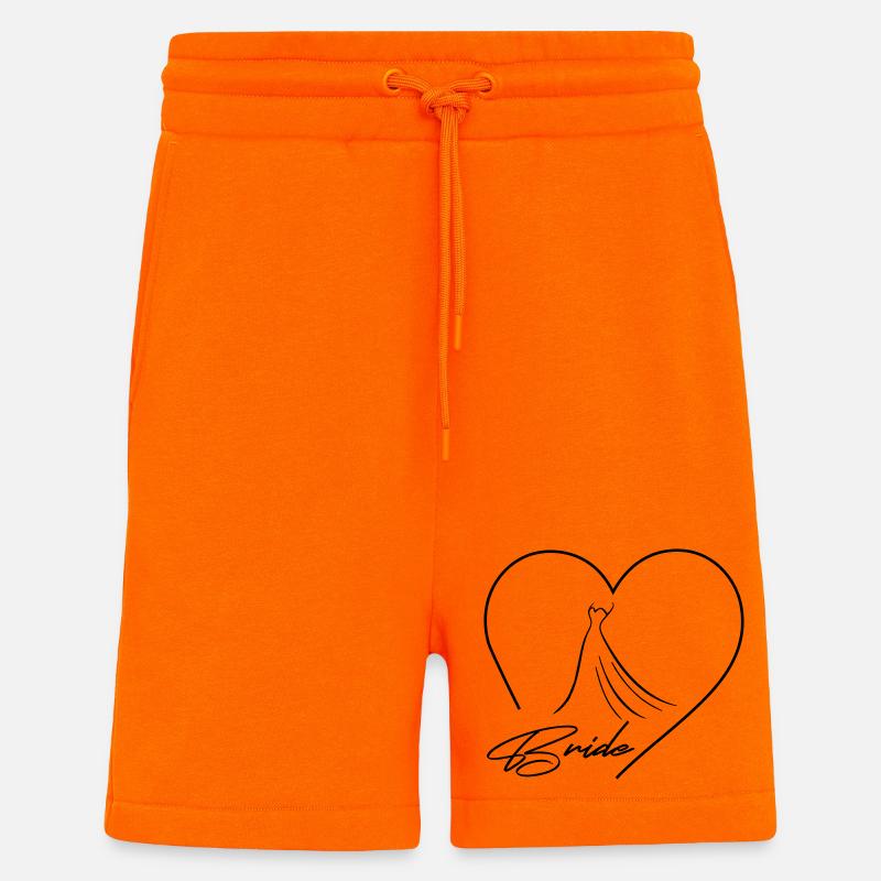 Team Bride! Heart & Wedding Dress, Customizable - Shorts - made by SPREAD - SUNSET ORANGE