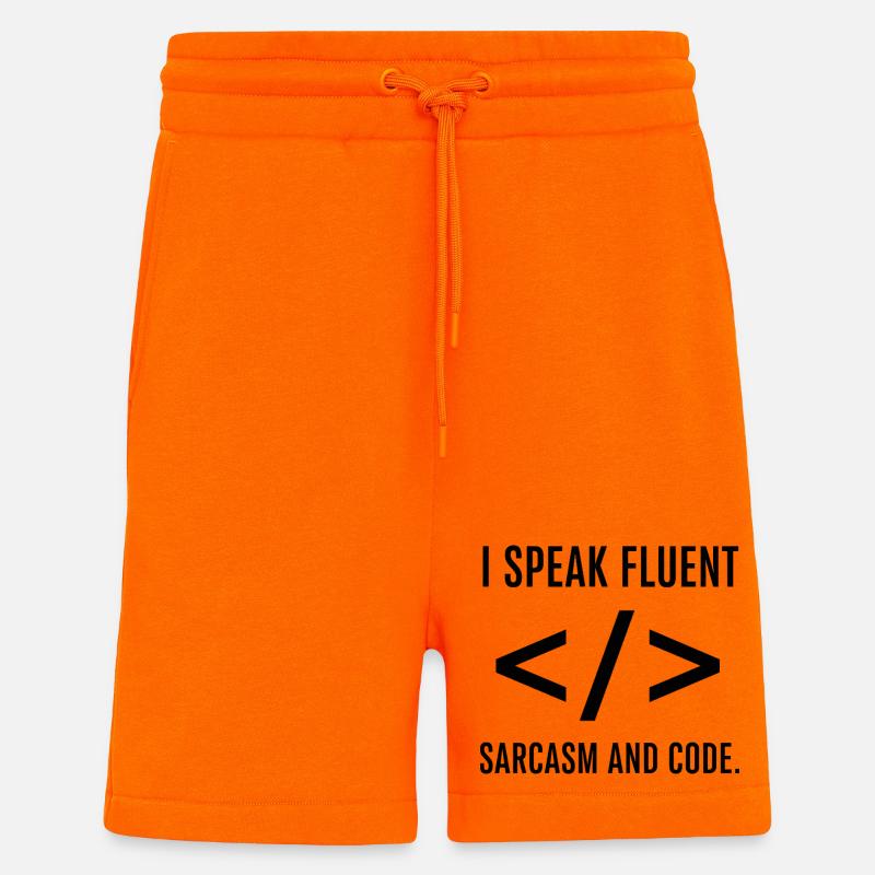 Je parle couramment le code - Short bio décontracté fabriqué en UE - SUNSET ORANGE
