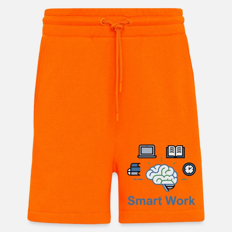Smart Work Brain Power - Shorts - made by SPREAD - SUNSET ORANGE