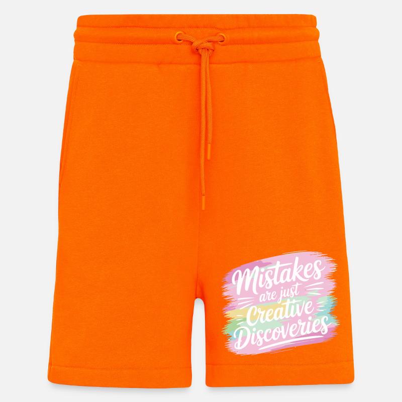 Découvertes créatives Motivation Design - Short bio décontracté fabriqué en UE - SUNSET ORANGE