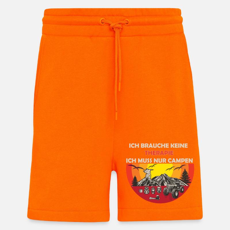 Campingfreude statt Therapie - Shorts - made by SPREAD - SUNSET ORANGE