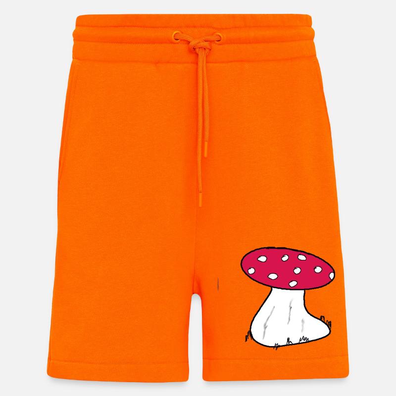 Motif de dessin animé Red Toadstool - Short bio décontracté fabriqué en UE - SUNSET ORANGE