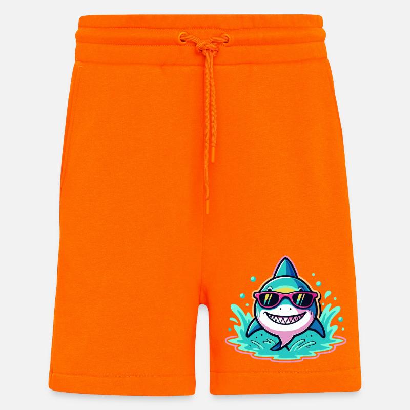 Requin Lunettes Soleil Surf Fun - Short bio décontracté fabriqué en UE - SUNSET ORANGE