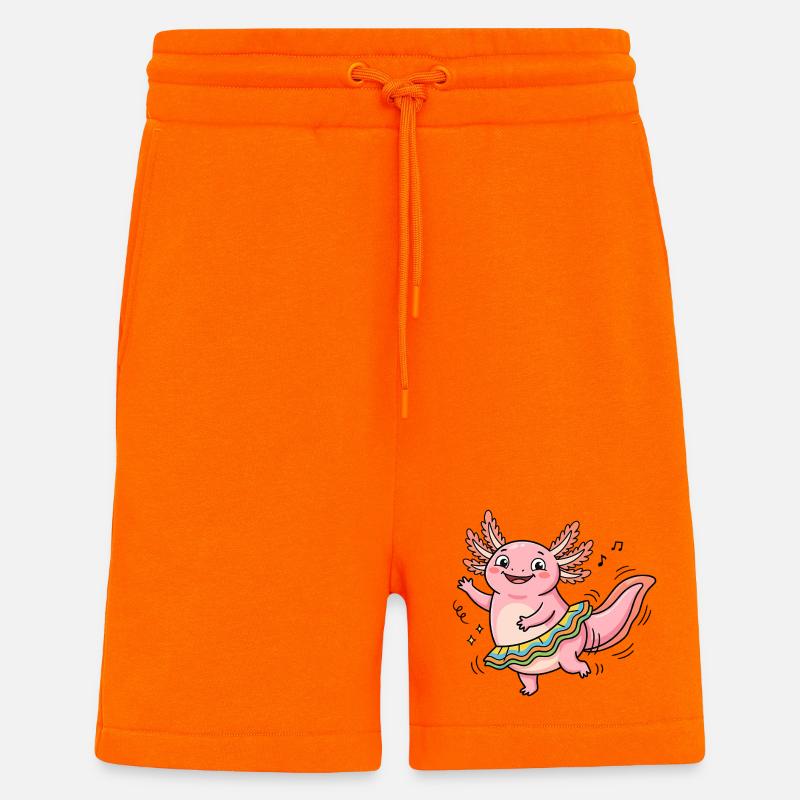 Dancing Queen Axolotl - Shorts - made by SPREAD - SUNSET ORANGE