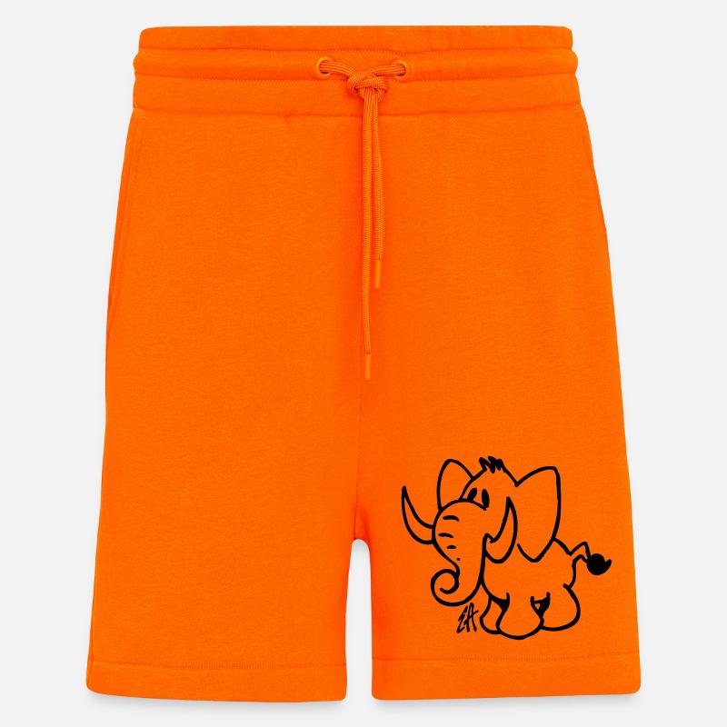 Éléphant - Short bio décontracté fabriqué en UE - SUNSET ORANGE