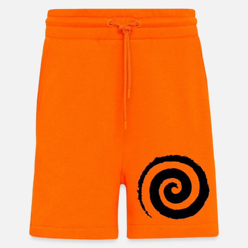 Schwarze Pinselstrich-Spirale - Shorts - made by SPREAD - SUNSET ORANGE