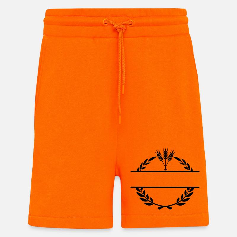 Fier du grain de blé fermier - Short bio décontracté fabriqué en UE - SUNSET ORANGE