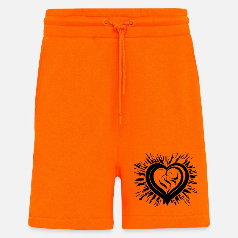 Geschwungenes Herz mit Strahlen - Shorts - made by SPREAD - SUNSET ORANGE