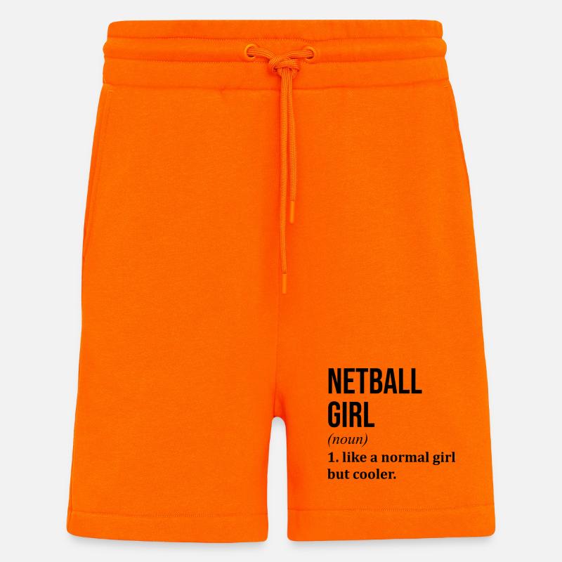 Netball - Short bio décontracté fabriqué en UE - SUNSET ORANGE