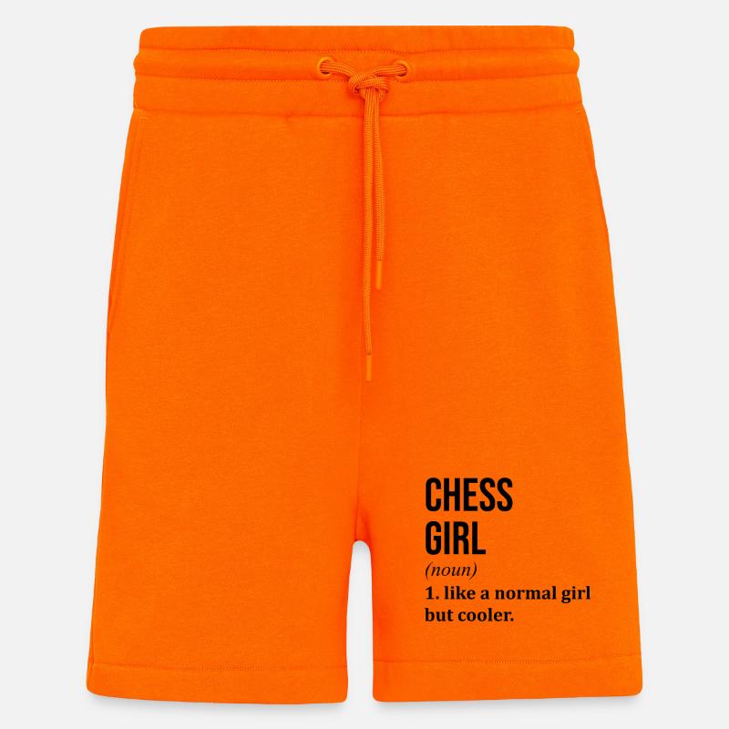 échecs - Short bio décontracté fabriqué en UE - SUNSET ORANGE