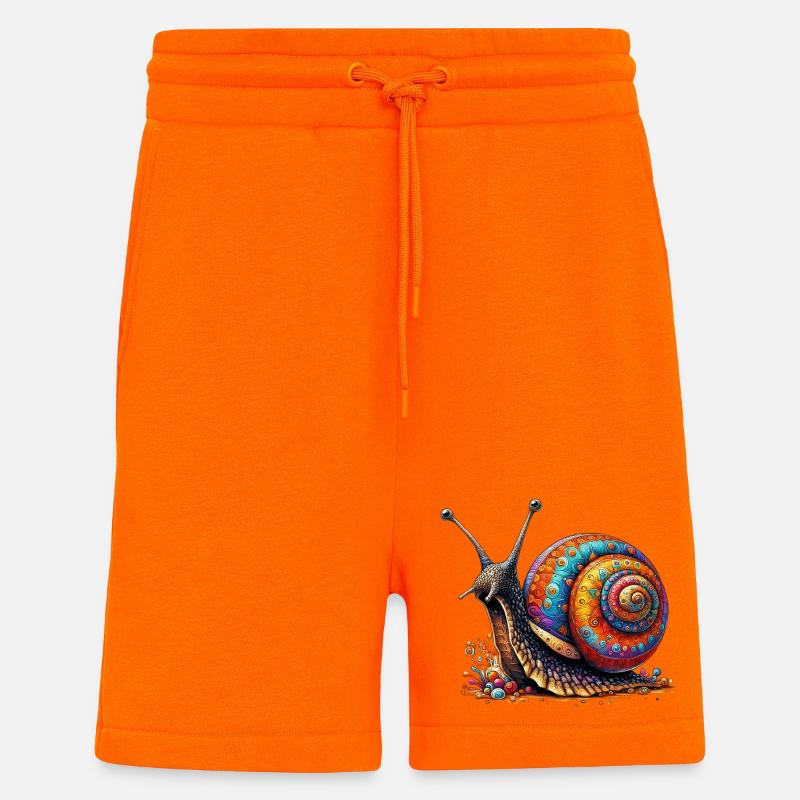 Escargot - Short bio décontracté fabriqué en UE - SUNSET ORANGE