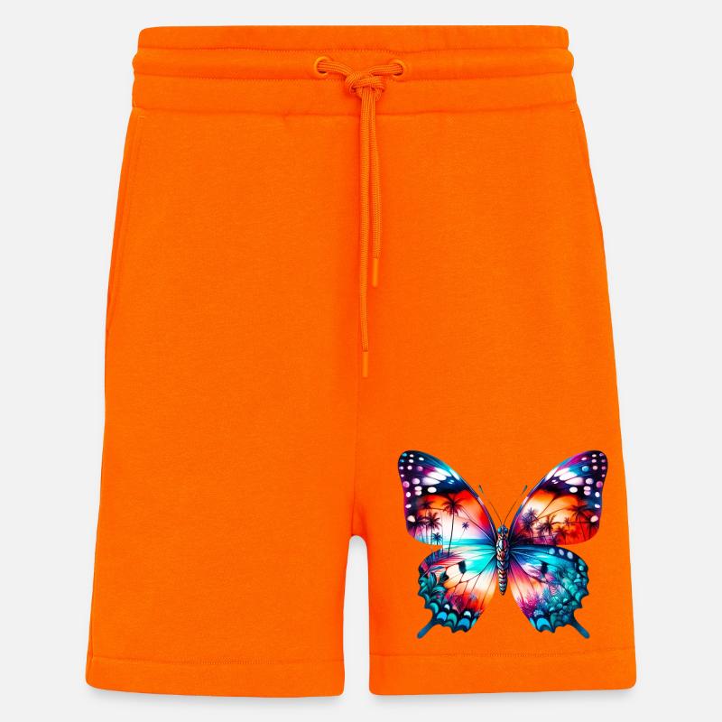 Papillon - Short bio décontracté fabriqué en UE - SUNSET ORANGE