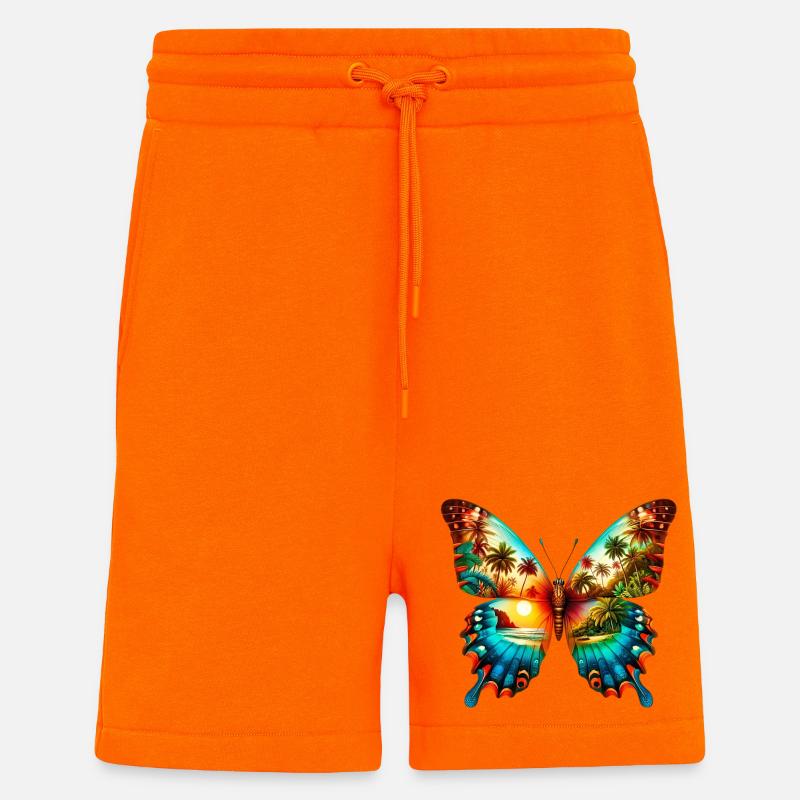 Papillon - Short bio décontracté fabriqué en UE - SUNSET ORANGE