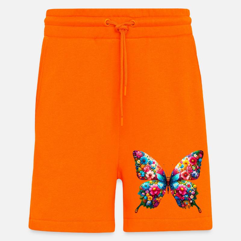 Papillon - Short bio décontracté fabriqué en UE - SUNSET ORANGE