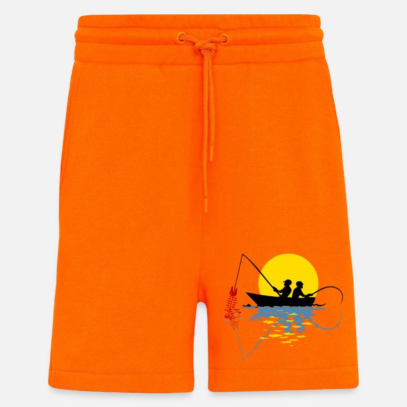 Angler in einem Boot - Shorts - made by SPREAD - SUNSET ORANGE