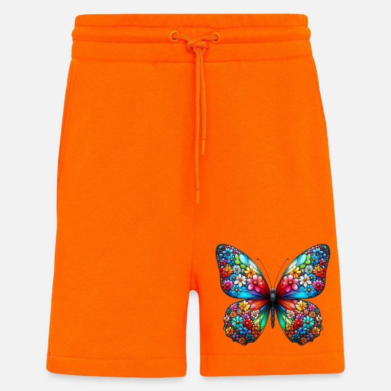 Papillon - Short bio décontracté fabriqué en UE - SUNSET ORANGE