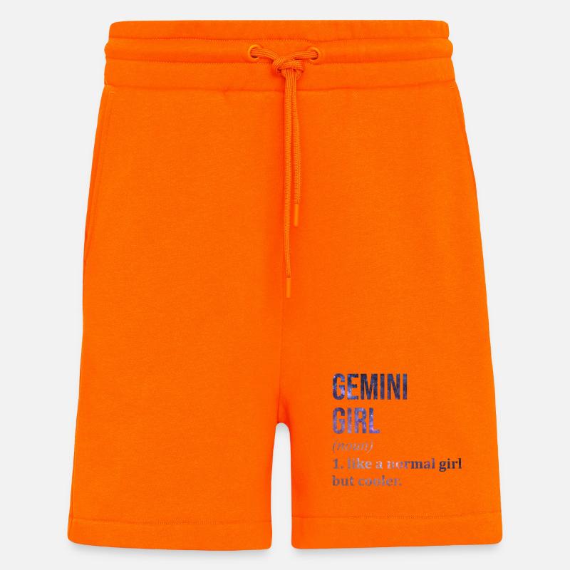 Gémeaux - Short bio décontracté fabriqué en UE - SUNSET ORANGE