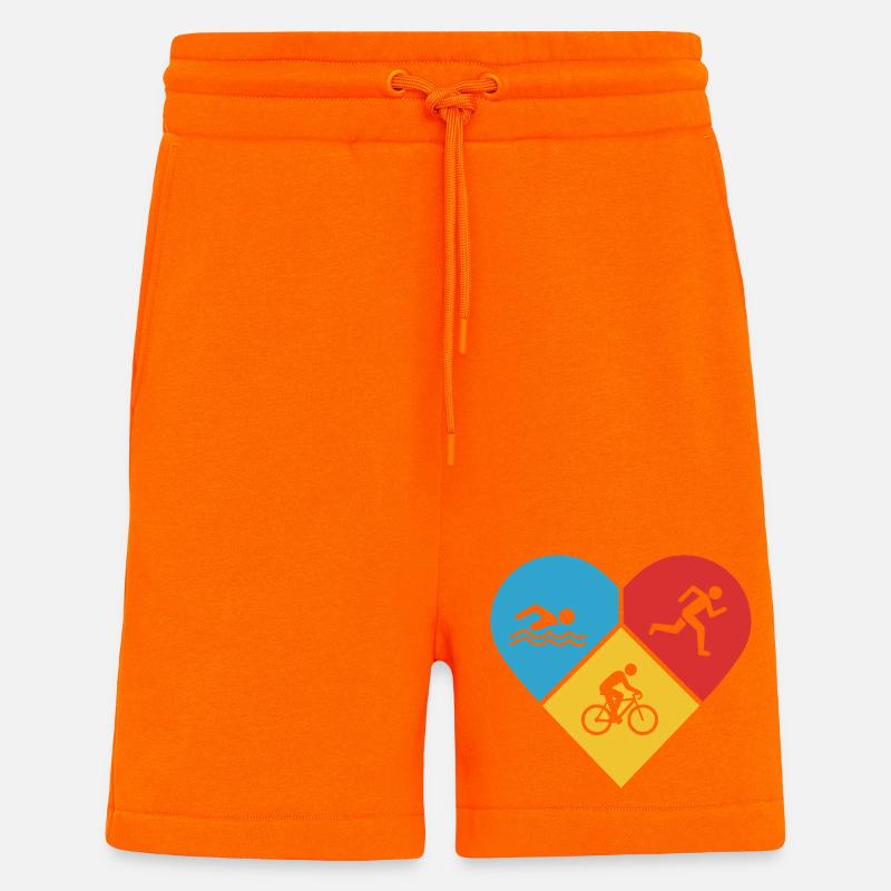 J’adore le triathlon - Short bio décontracté fabriqué en UE - SUNSET ORANGE
