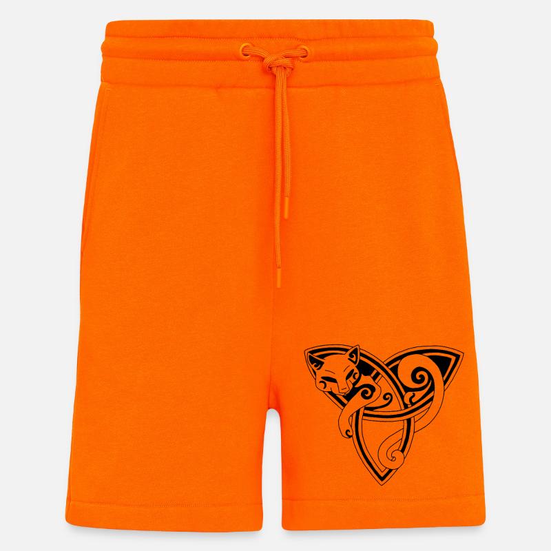 Die keltische Katze ruht (schwarz) - Shorts - made by SPREAD - SUNSET ORANGE