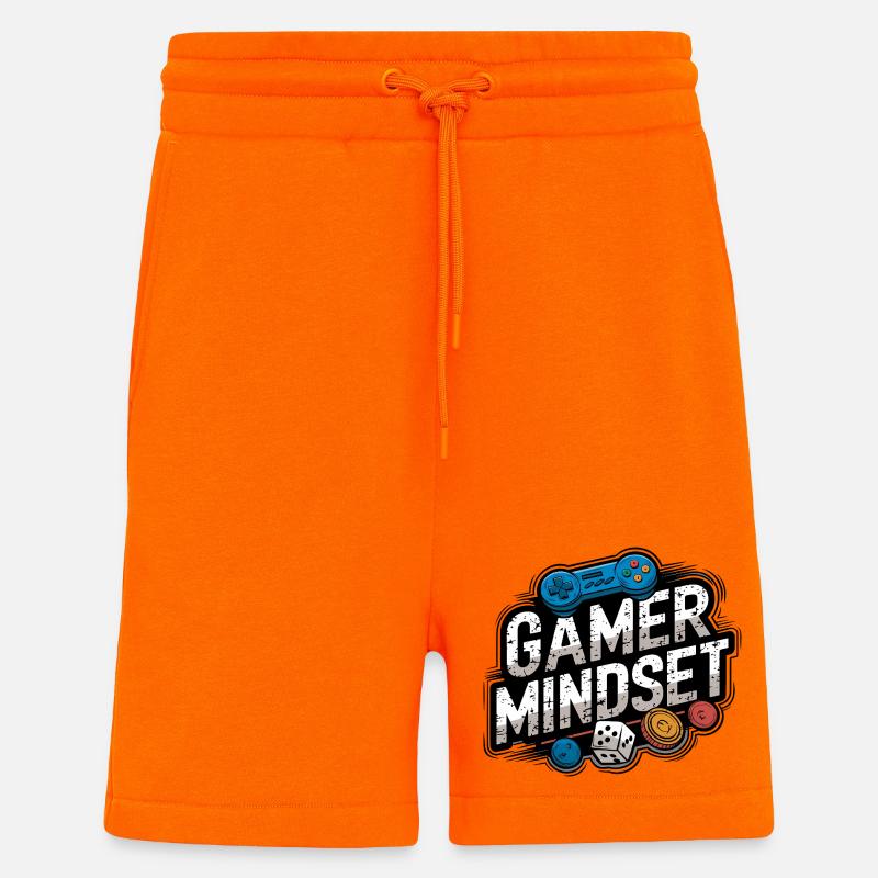 Gamer Mindset Design de jeu rétro - Short bio décontracté fabriqué en UE - SUNSET ORANGE