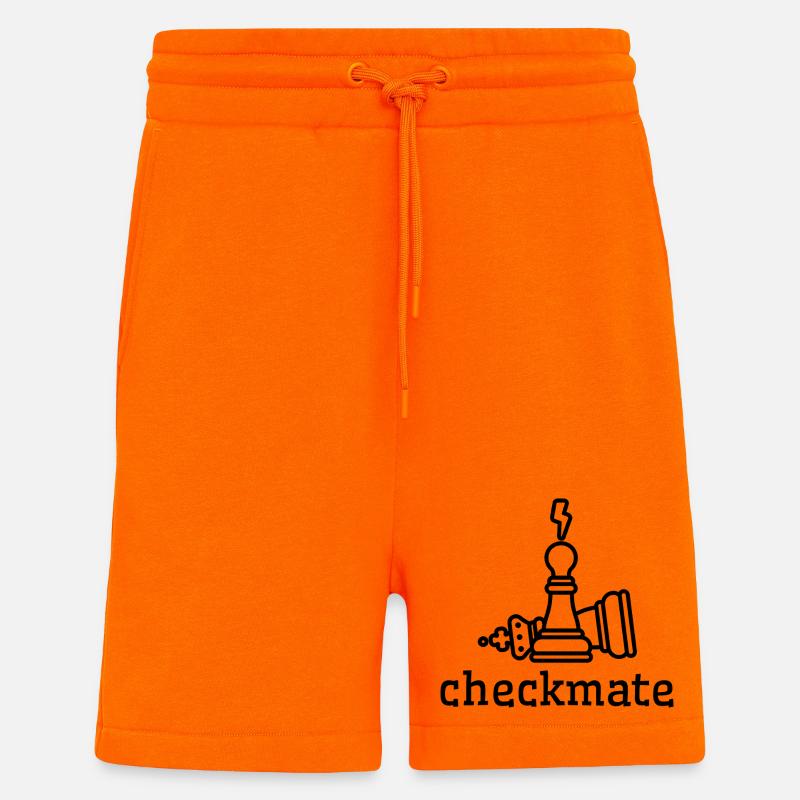 Échec et mat pour gagner - Short bio décontracté fabriqué en UE - SUNSET ORANGE