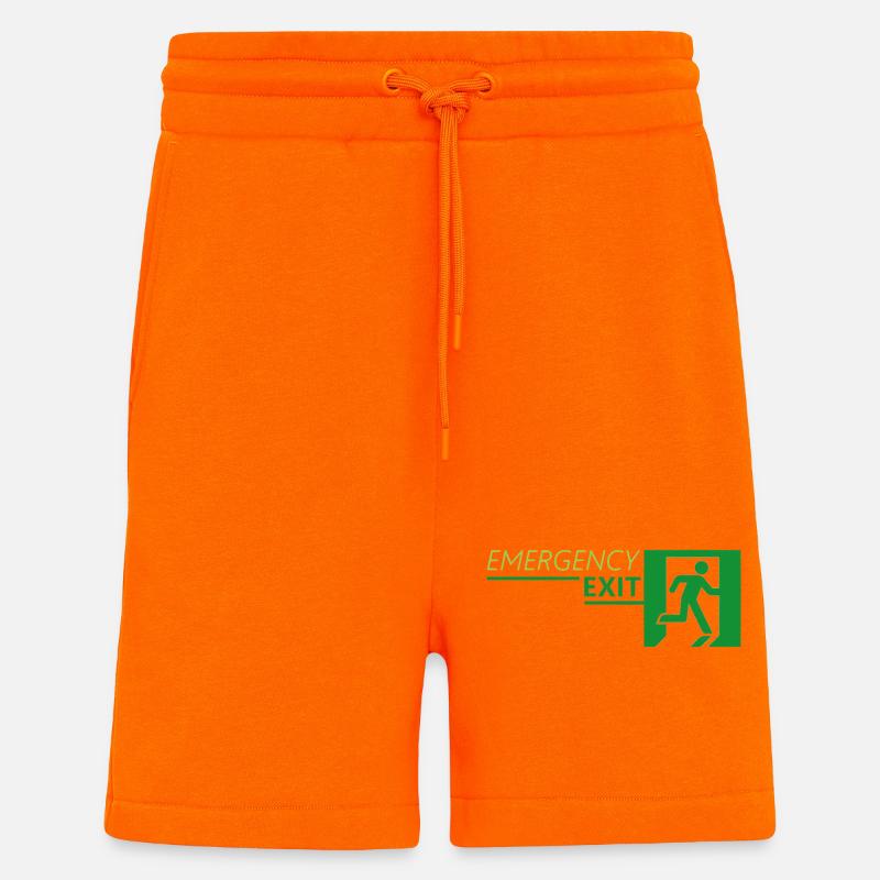 Emergency EXIT Classic Green - Short bio décontracté fabriqué en UE - SUNSET ORANGE
