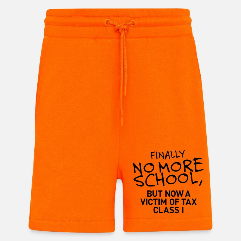 Enfin plus d’école - Short bio décontracté fabriqué en UE - SUNSET ORANGE
