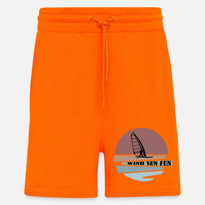 Windsurf coucher de soleil Fun Design - Short bio décontracté fabriqué en UE - SUNSET ORANGE