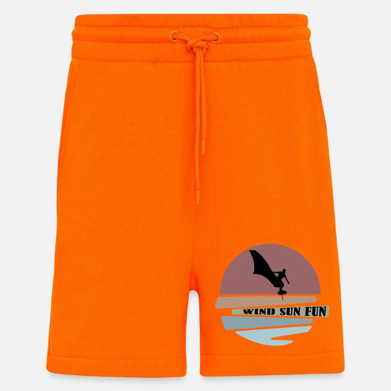 Wingfoil coucher de soleil Silhouette - Short bio décontracté fabriqué en UE - SUNSET ORANGE