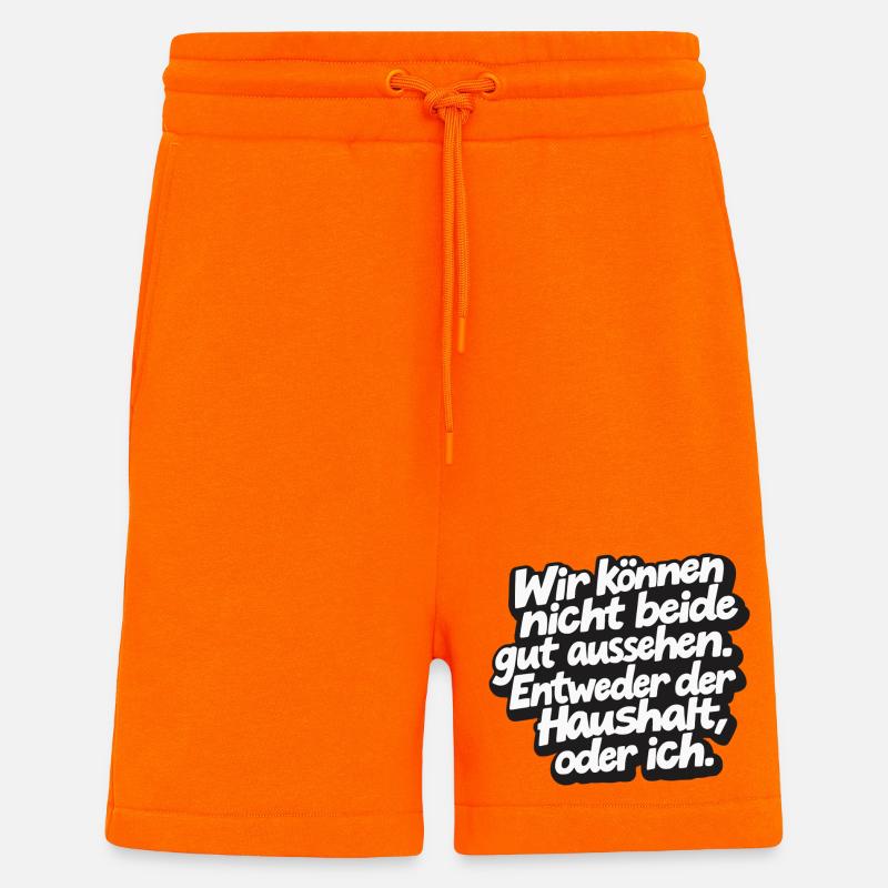 Dire drôle à la maison - Short bio décontracté fabriqué en UE - SUNSET ORANGE