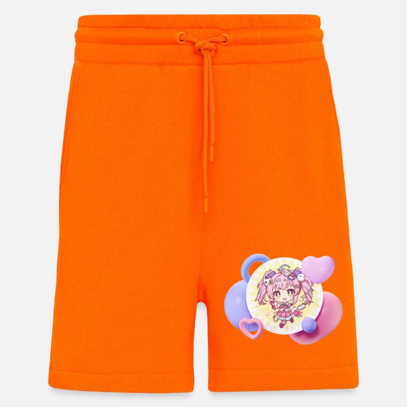 Pastel chibi with hearts - Shorts - made by SPREAD - SUNSET ORANGE