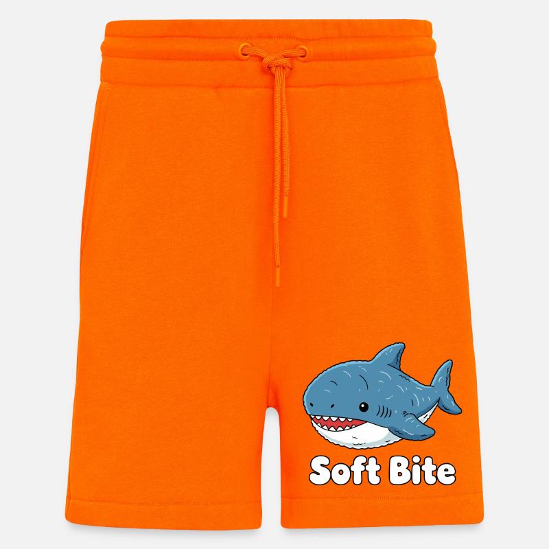 Cartoon Shark Soft Bite: Cute Shark - Shorts - made by SPREAD - SUNSET ORANGE