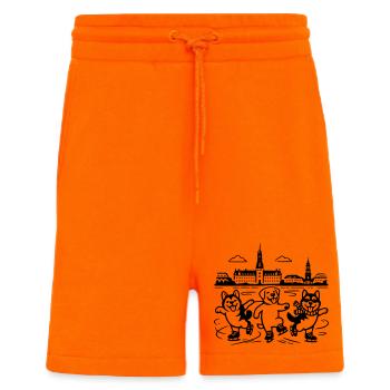 Art de lignes mimaliste du patinage artistique - Short bio décontracté fabriqué en UE - SUNSET ORANGE - Devant