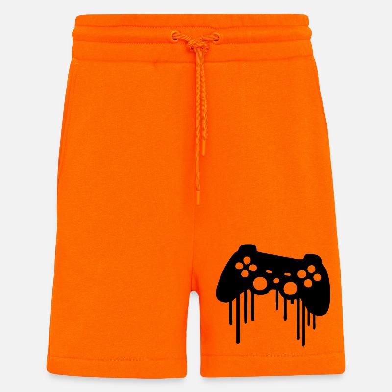 Manette de jeu - Short bio décontracté fabriqué en UE - SUNSET ORANGE