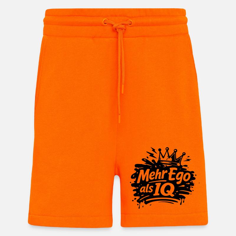 Plus d’ego que de QI - Short bio décontracté fabriqué en UE - SUNSET ORANGE