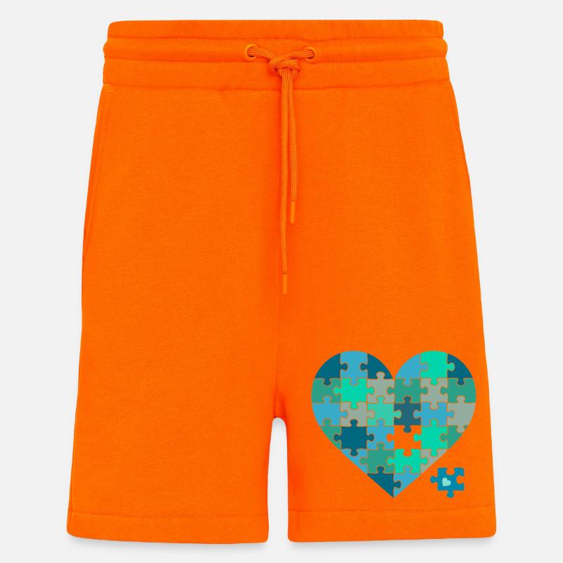 Puzzleherz Blaugrün - Shorts - made by SPREAD - SUNSET ORANGE