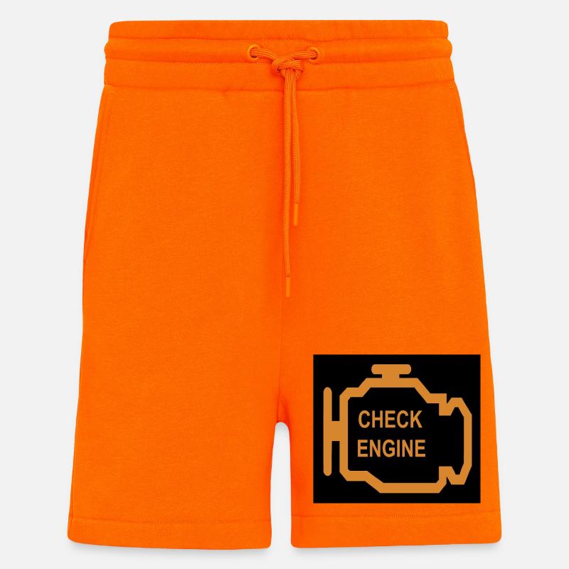 Check Engine Icon in Orange - Shorts - made by SPREAD - SUNSET ORANGE
