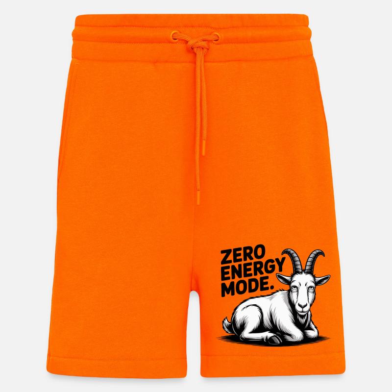 Chèvre en mode Zéro Énergie - Short bio décontracté fabriqué en UE - SUNSET ORANGE