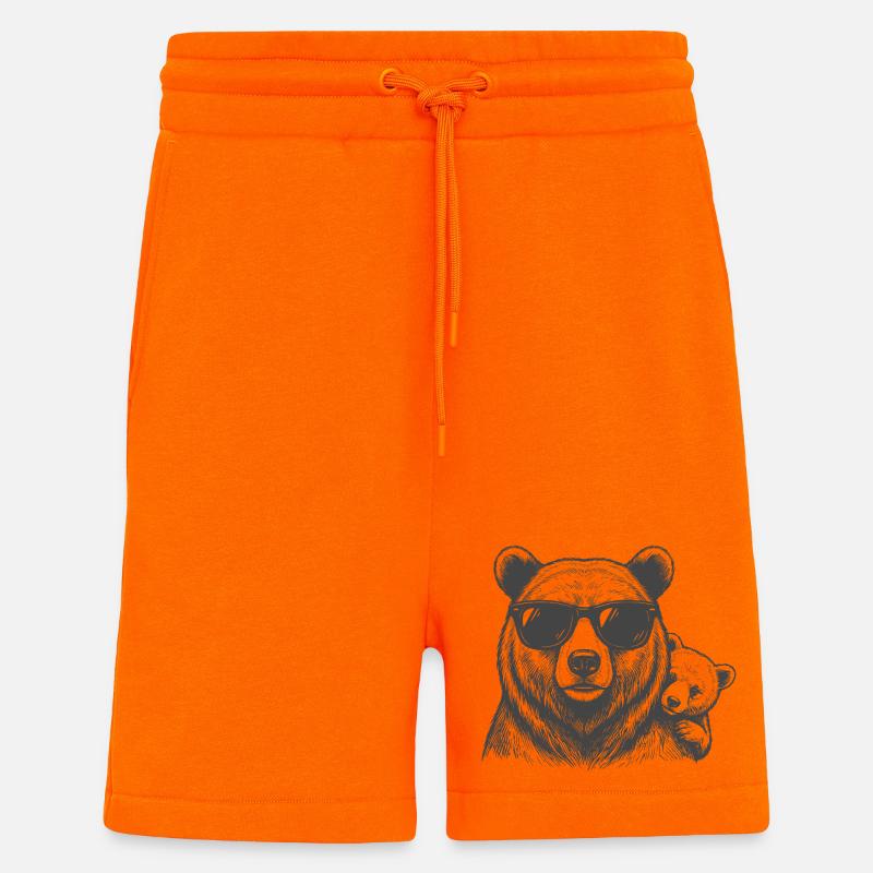 Bären Papa mit Baby - Shorts - made by SPREAD - SUNSET ORANGE