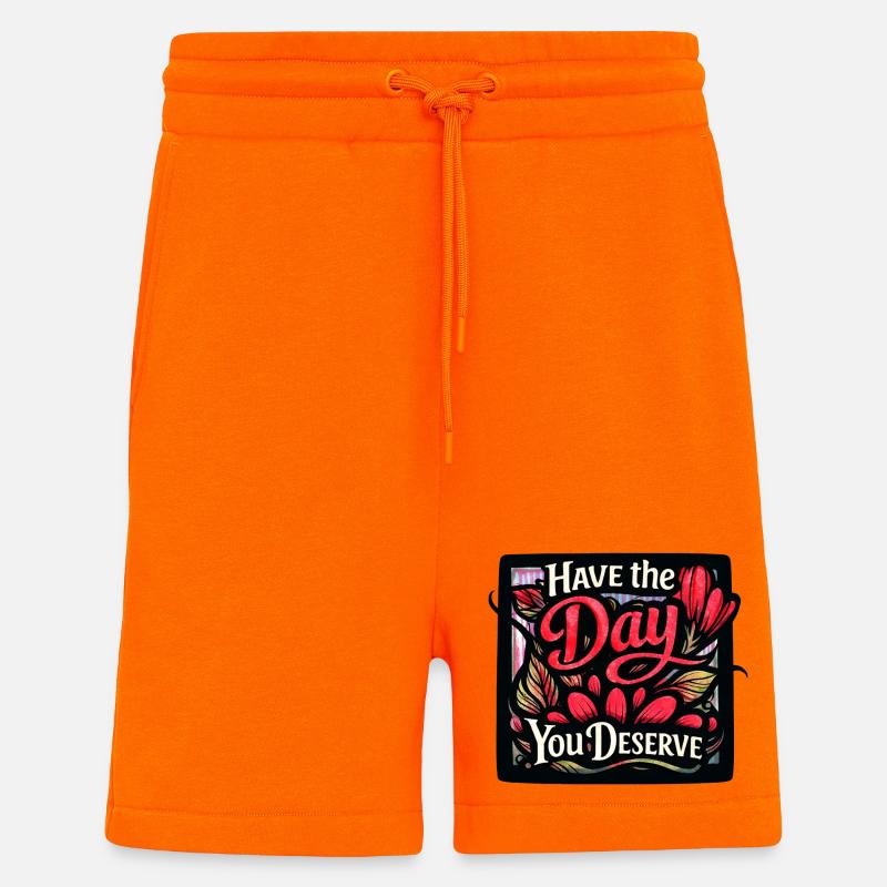 Passe la journée que tu mérites - Short bio décontracté fabriqué en UE - SUNSET ORANGE