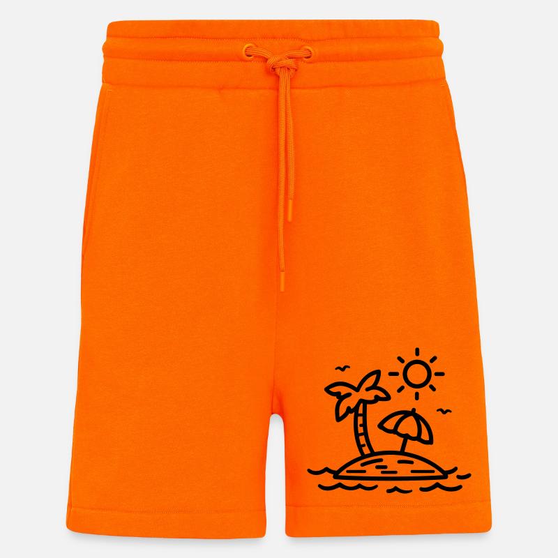 plage - Short bio décontracté fabriqué en UE - SUNSET ORANGE