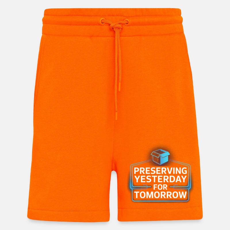 Nostalgie néon : préserver hier - Short bio décontracté fabriqué en UE - SUNSET ORANGE