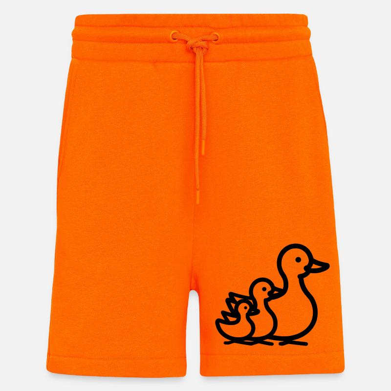 famille canard - Short bio décontracté fabriqué en UE - SUNSET ORANGE