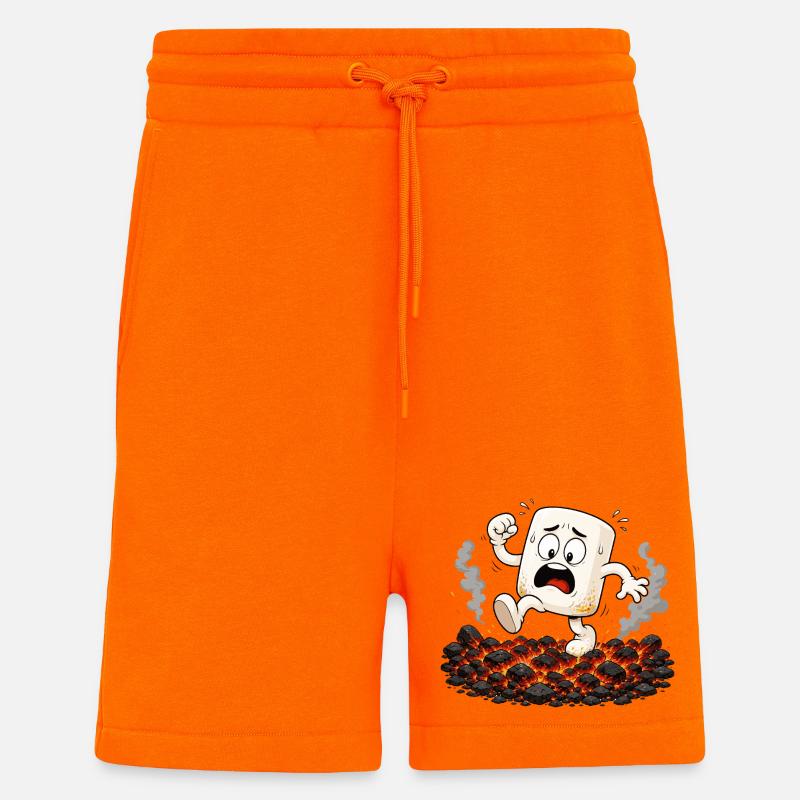 Marshmallow walks over glowing coals - Shorts - made by SPREAD - SUNSET ORANGE
