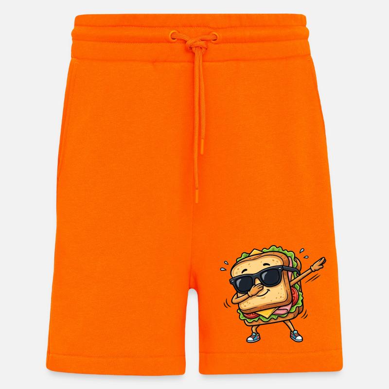 Sandwich à tamponner - Short bio décontracté fabriqué en UE - SUNSET ORANGE