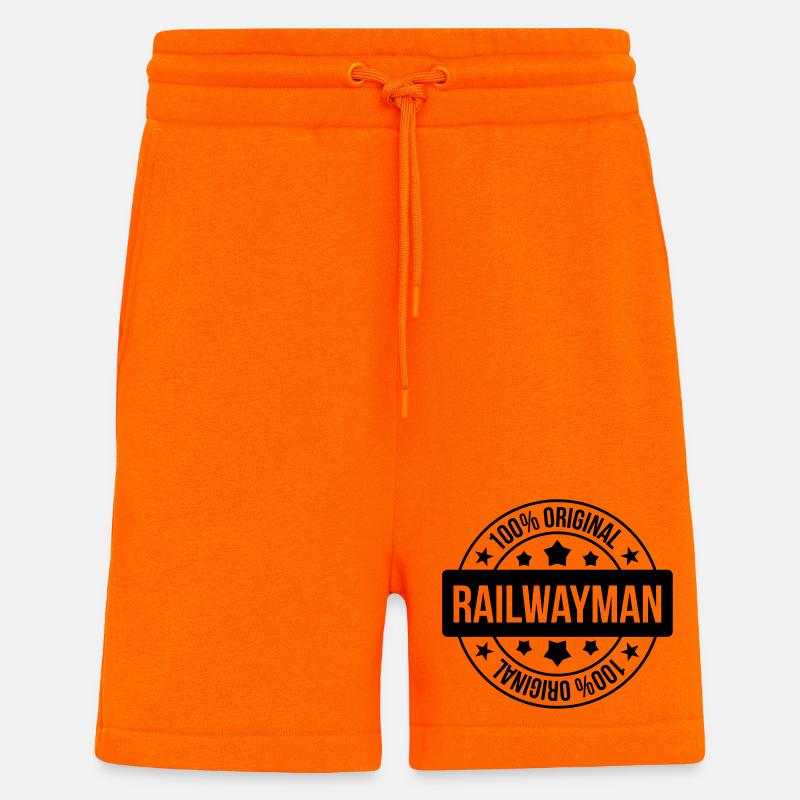 Eisenbahner / Eisenbahnen / Eisenbahn / Bahn - Shorts - made by SPREAD - SUNSET ORANGE