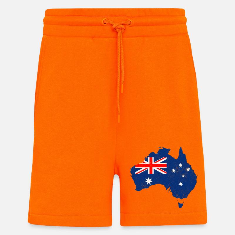 Carte du drapeau de l’Australie - Short bio décontracté fabriqué en UE - SUNSET ORANGE