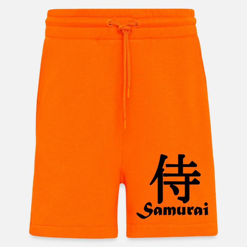 Samurai mit Text - Shorts - made by SPREAD - SUNSET ORANGE