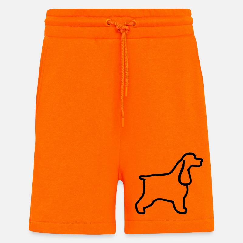 Plan cocker anglais - Short bio décontracté fabriqué en UE - SUNSET ORANGE